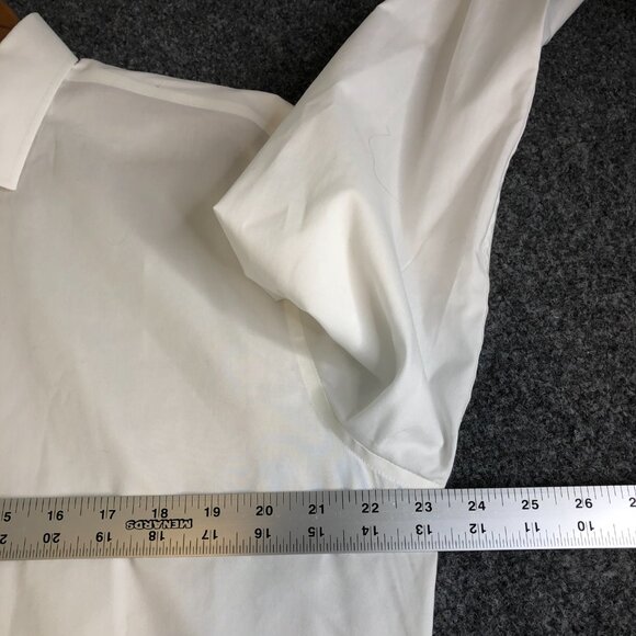 J Crew Shirt Mens Extra Large White Button Oxford Spread Collar Long Sleeve Slim - Picture 5 of 11